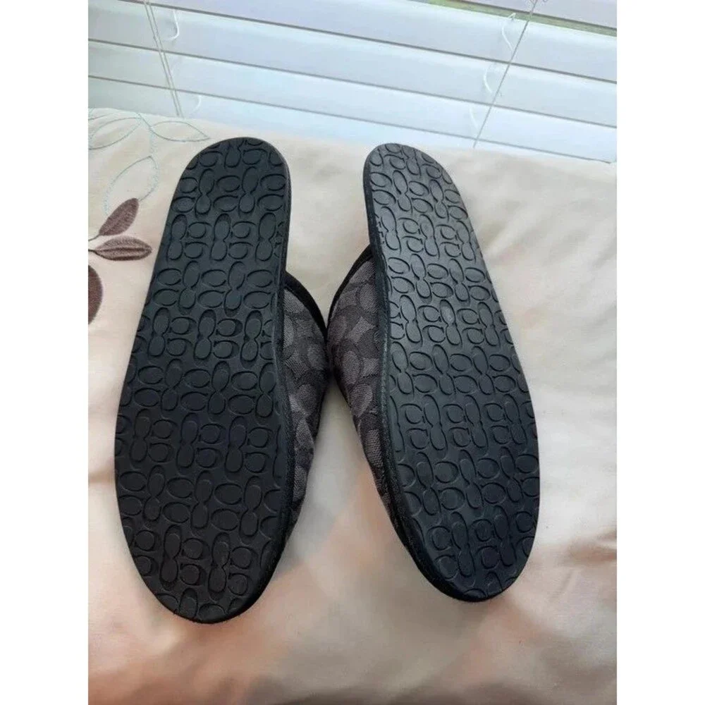 Coach Signature Canvas & Fleece House Slippers / Mules WOMEN